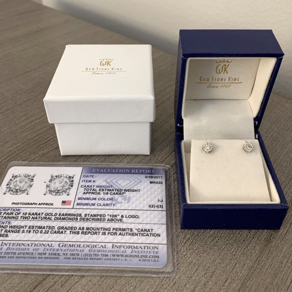 Diamond Stud Earrings (1/5 Carat)